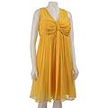 Donna Ricco Women's Plus Size Yellow Chiffon Dress