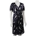 Donna Ricco Women's Plus Size Short-sleeve Silk Dress