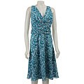 Donna Ricco Women's Plus Size Printed Sheer Dress