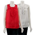 MICHAEL Michael Kors Women's Sleeveless Ruffle Henley Top