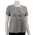 MICHAEL Michael Kors Women's Short-sleeve Diamond Cable Sweater