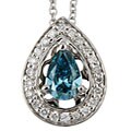 14k Gold 7/8ct TDW Irridated Blue/ White Diamond Necklace (G-H, I1)