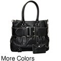 MAXX NY Modern Leather Belted Tote Bag