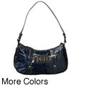 MAXX NY Women's Croc-print Top Zip Hobo Bag