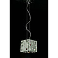 Chrome 3-light Colored Crystal Pendant