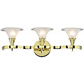 Polished Brass 3-light Eched Glass Bath Vanity