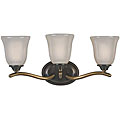 Royal Bronze 3-light Amber Mist Glass Vanity