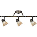 Legacy Bronze 3-light Champagne Marble Glass Rail