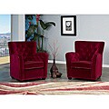 Messana Burgundy Microsuede Armchairs (Set of 2)