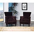 Milano Dark Brown Microfiber Suede Armchairs (Set of 2)
