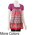 Claudia Richard Women's Geo Print Babydoll Top