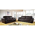 Monaco Dark Brown Premium Italian Leather Sofa and Loveseat