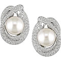 18k Gold 4 1/3ct TDW Diamond/ South Sea Pearl Earrings (G-H-I, I1)