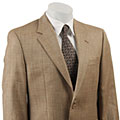 Lauren by Ralph Lauren Men's Tan Windowpane 2-button Blazer