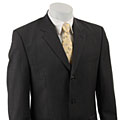 Calvin Klein Men's Black Stripe Wool 3-button Suit