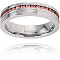 Stainless Steel Brown Cubic Zirconia Channel Ring
