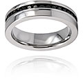 Stainless Steel Black Cubic Zirconia Channel Ring