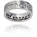 Stainless Steel Clear Cubic Zirconia Ring