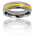 Titanium Two-tone Men's Grooved Band
