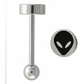 Surgical Steel Etched Alien Logo Barbell