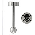 Steel Etched Skull and Crossbones Logo Barbell