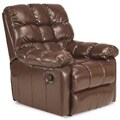 Wall Hugger Saddle Brown Bi-cast Leather Recliner