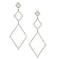 18k Gold 1 1/3ct TDW Diamond Geometric Earrings (G-H, I1)
