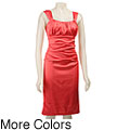 Maggy Boutique Women's Scoop-neck Stretch Satin Dress