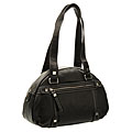 Perlina Soft Black Leather Satchel