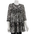 Essentials by Milano Women's 3/4-sleeve Open Jewel-neck Top