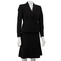 Kasper Women's Black 2-piece Petite Twill Skirt Suit