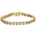 14k Yellow Gold 1ct TDW Diamond XO Bracelet (I-J, I2)