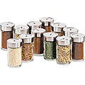 Glass 12-piece Spice Jar Set with Stainless Steel Lids