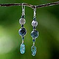 Silver Pearl/ Kyanite 'Delicate Glow' Earrings (Thailand)