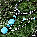 Silver Turquoise/ Tourmaline 'Royal Sky' Necklace (Thailand)