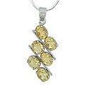 Silver Topaz 'Sky Fire' Pendant Necklace (India)