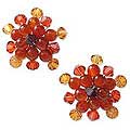 Carnelian 'Ginger Star Blossoms' Earrings (Thailand)