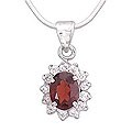 Silver Garnet 'Dazzle' Floral Necklace (India)