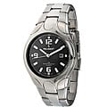 Peugeot Men's Silvertone Brass Black Dial Watch