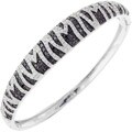 14k Gold 2 1/7ct TDW Black/ White Diamond Bangle (H-I, I2-I3)
