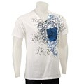 Pop Icon Men's 'Lion Rampant' White V-neck T-shirt