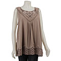 RXB Women's Plus Size Sleeveless Embroidered Tunic