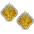 14k Gold Citrine and 1/2ct TDW Diamond Earrings (I-J, I2-I3)
