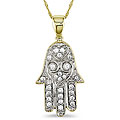 14k Gold 1/5ct TDW Diamond Hamsa Necklace (G-H, SI)