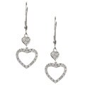 14k Gold 1/6ct Diamond Leverback Heart Earrings (IJ, I2-I3)