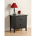 Bentley Black 2-drawer Nightstand