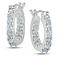 Sterling Silver Blue Topaz Huggie Earrings