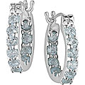 Sterling Silver Aquamarine Huggie Earrings