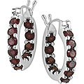 Sterling Silver Garnet Huggie Earrings