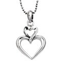Kate 'n Al Silver 'Two Hearts' Necklace